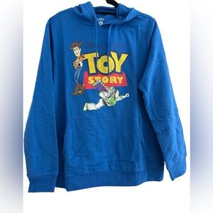 Disney Pixar Toy Story Buzz & Woody Vintage Distressed Unisex Hoodie Sz Large